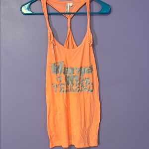 Orange Graphic Blame It On The Weekend Top